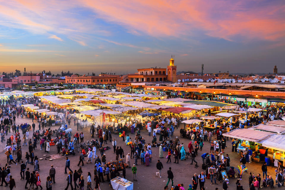 The main market square in Marrakesh