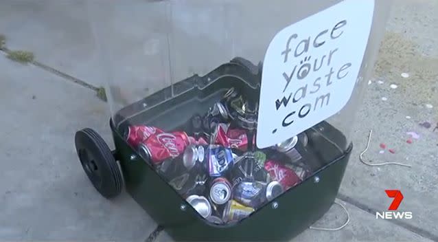 The council hopes the clear bins will start a conversation between neighbours. Source: 7 News