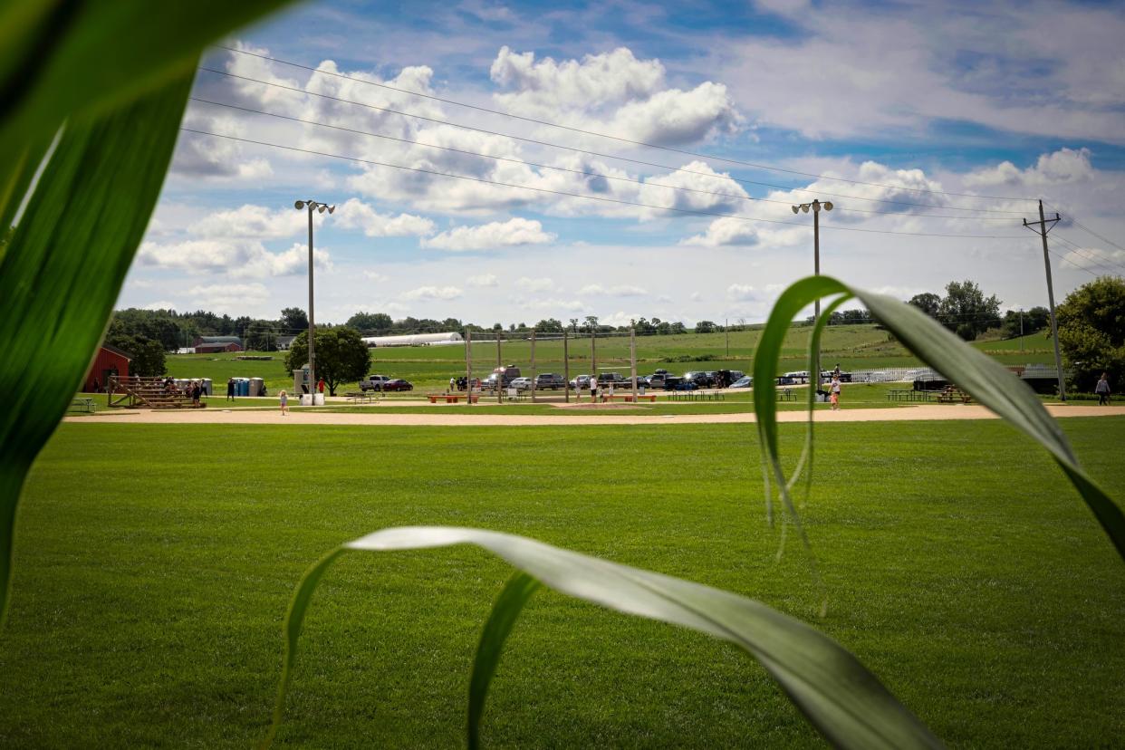 A view from the cornfield of the Lansing family farm with the Baseball Diamond, Dubuque County, Iowa