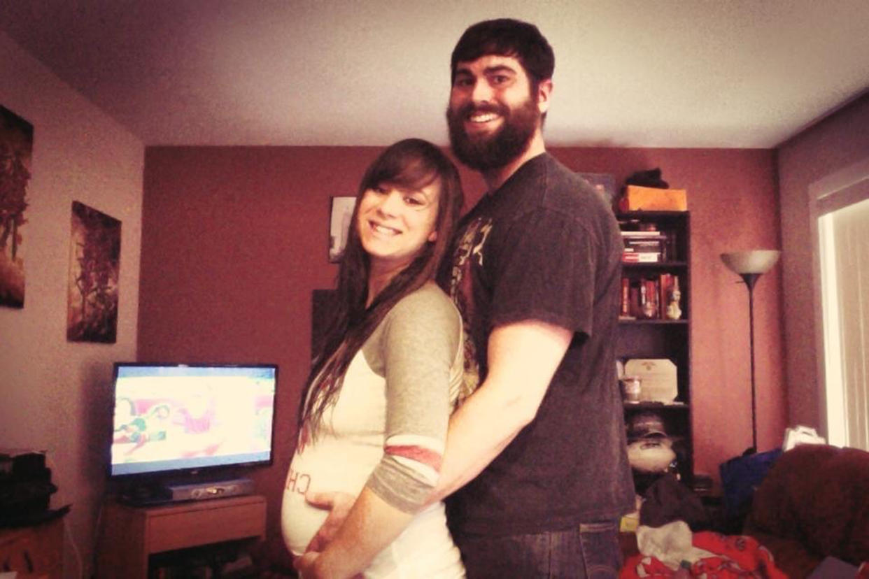 One of the first photos of the author's twin pregnancy and the proud, soon-to-be parents. (Courtesy Danielle Campoamor)