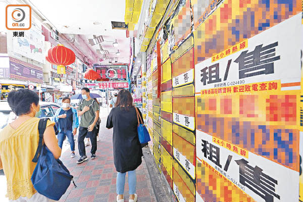 本港經濟下行，街上出現大量空置商舖。（黃偉邦攝）