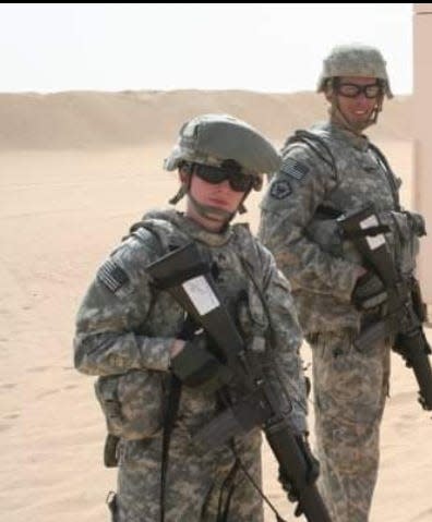 Crystal Sorenson, a U.S. Army veteran, in Iraq in 2009.