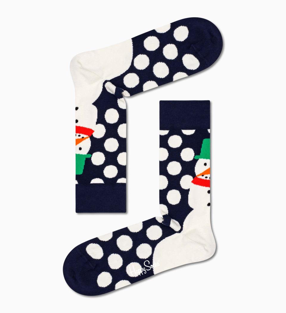 <p>happysocks.com</p><p><strong>$16.00</strong></p><p>Let it snow—your toes will be anything but frosty in these fun snowman socks featuring a bold polka dot print. </p>