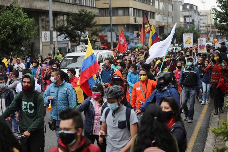 Protest against the tax reform in Bogota