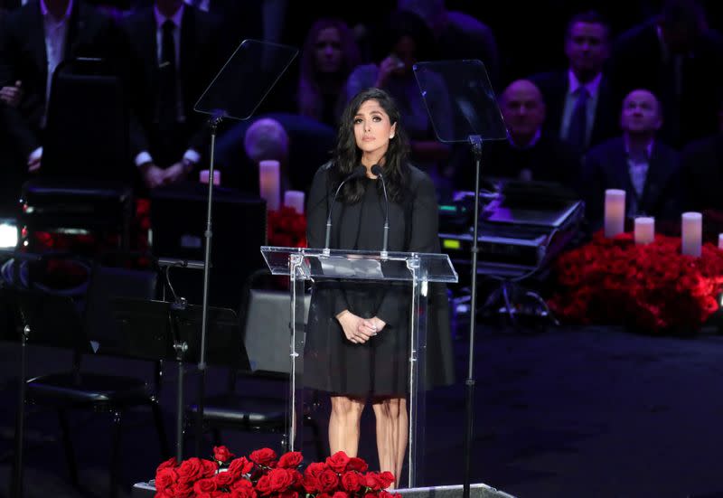 Public memorial for NBA great Kobe Bryant, his daughter Gianna and seven others killed in a helicopter crash on January 26, at the Staples Center in Los Angeles, California