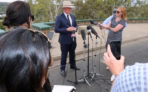 Barnaby Joyce, Australia's Deputy Prime Minister and Minister for Agriculture and Water Resources, speaks during a media conference in the town of Armidale - Credit: Reuters