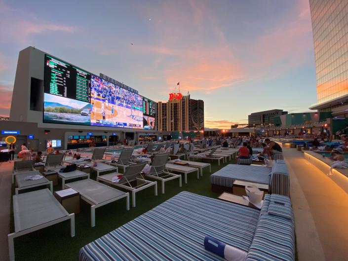 The Stadium Swim amphitheater pool at Circa Resort and Casino, which is open every day unlike traditional pool parties, offers free lounge chairs on a first come, first served basis.