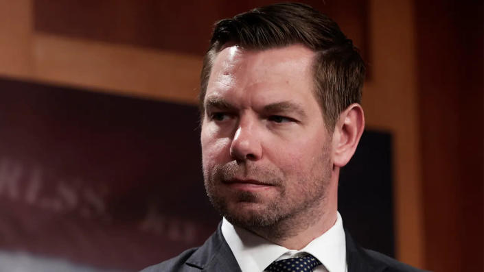 Rep. Eric Swalwell, D-Calif., sparked backlash after claiming that Republicans want to ban interracial marrriage. <span class="copyright">Anna Moneymaker/Getty Images</span>