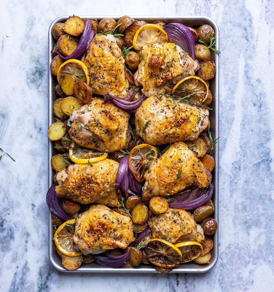 42) Sheet-Pan Lemon Butter Chicken Thighs