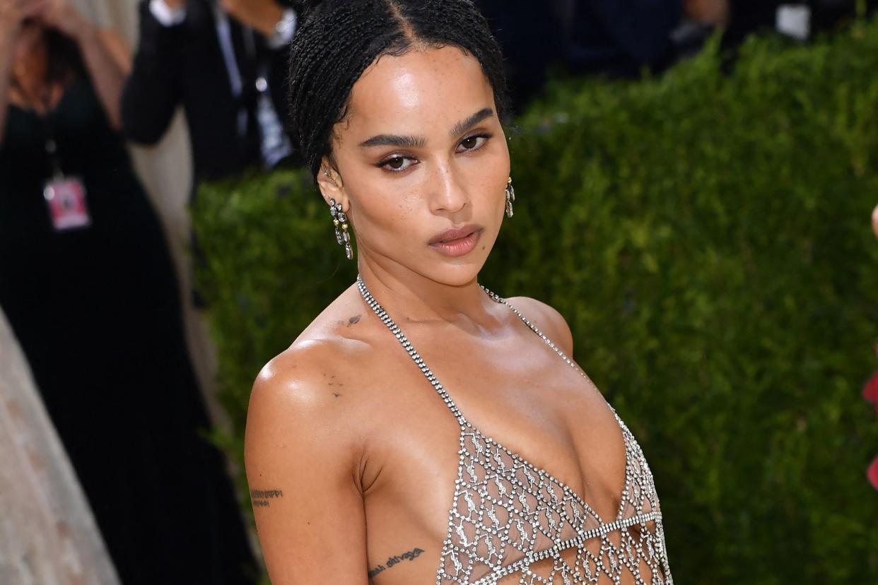 US actress Zoe Kravitz arrives for the 2021 Met Gala at the Metropolitan Museum of Art on September 13, 2021 in New York. - This year's Met Gala has a distinctively youthful imprint, hosted by singer Billie Eilish, actor Timothee Chalamet, poet Amanda Gorman and tennis star Naomi Osaka, none of them older than 25. The 2021 theme is 