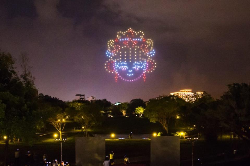 蘭陽媽祖文化節５日晚間特於縣府中央公園舉辦「精彩搶先看」，屆時將有３百台無人機共同演出量身打造的「媽祖」圖案。（宜縣府提供）