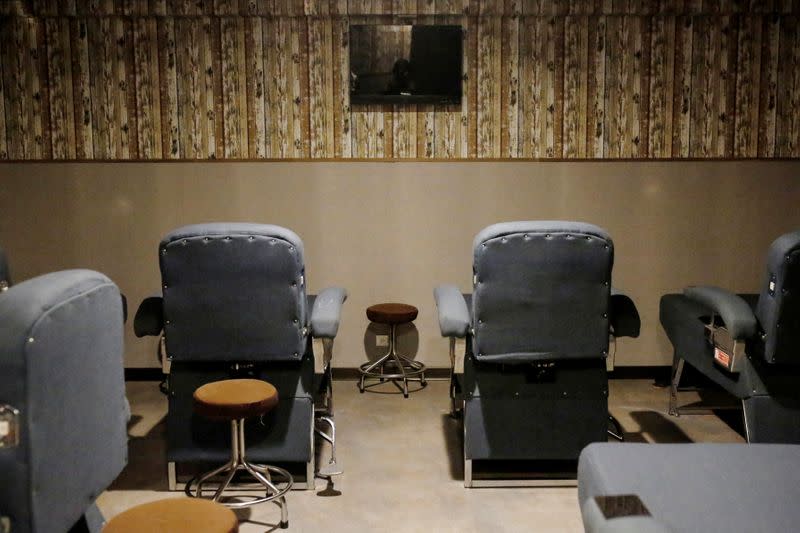 An empty massage room is seen as Taiwan's entry restrictions to foreign travellers due to the coronavirus disease (COVID-19) continue to affect the tourism reliant massage business in Taipei