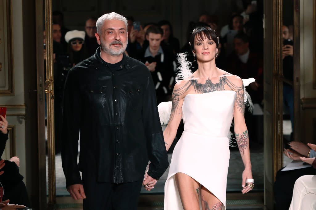 Antonio Grimaldi y Asia Argento. AFP