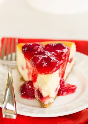 Cranberry Eggnog Cheesecake