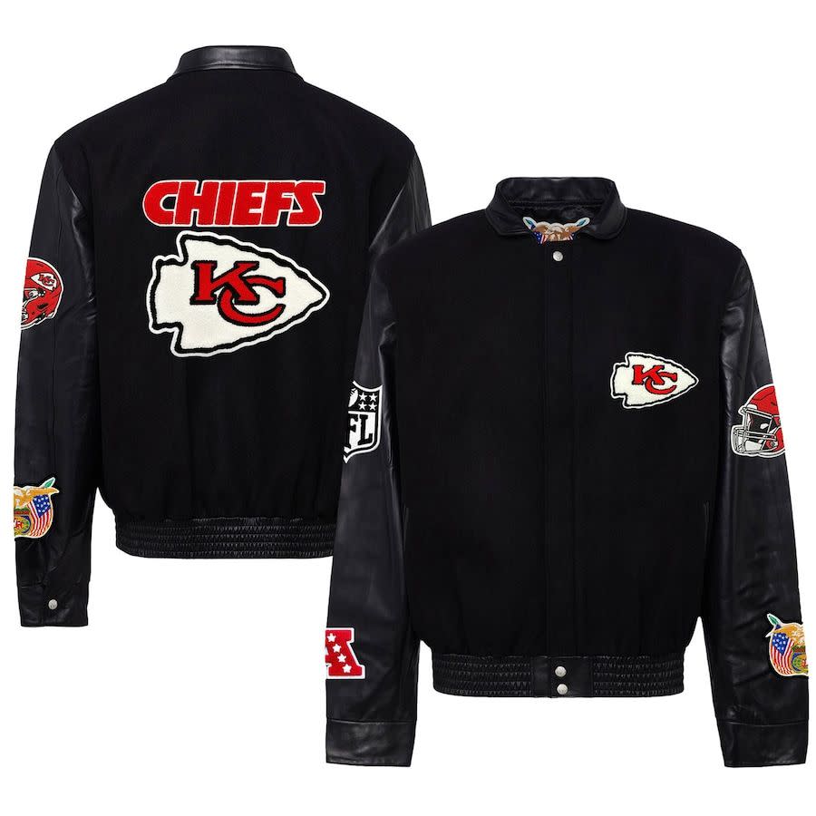 <p><a href="https://go.redirectingat.com?id=74968X1596630&url=https%3A%2F%2Fwww.nflshop.com%2Fkansas-city-chiefs%2Fmens-kansas-city-chiefs-jeff-hamilton-black-wool-and-leather-full-snap-varsity-jacket%2Ft-25825892%2Bp-246623005057567%2Bz-9-607136591&sref=https%3A%2F%2Fwww.townandcountrymag.com%2Fleisure%2Fsporting%2Fg46541342%2Fbest-taylor-swift-nfl-style-outfits-shop%2F" rel="nofollow noopener" target="_blank" data-ylk="slk:Shop Now;elm:context_link;itc:0;sec:content-canvas" class="link rapid-noclick-resp">Shop Now</a></p><p>Kansas City Chiefs Varsity Jacket</p><p>nflshop.com</p><p>¥850.00</p>