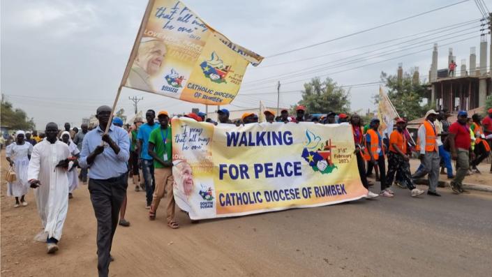 Pilgrims arriving in Juba