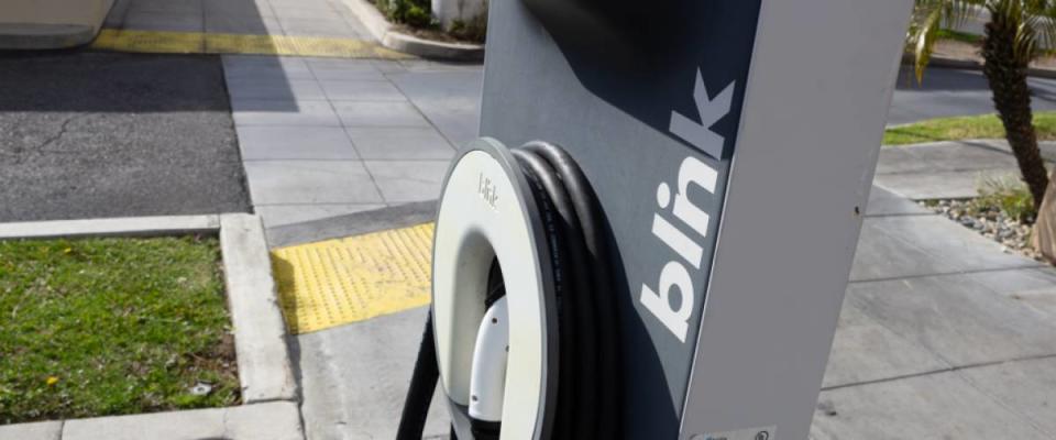 Blink charging stations at a parking lot