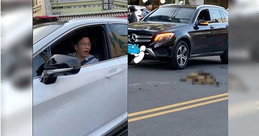 百萬名車駕駛輾斃流浪狗肇逃，車主冷喊：畜生啦。（圖／翻攝自爆廢公社二館）