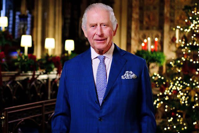 Victoria Jones - Pool/Getty King Charles during the recording of his first Christmas broadcast in 2022.