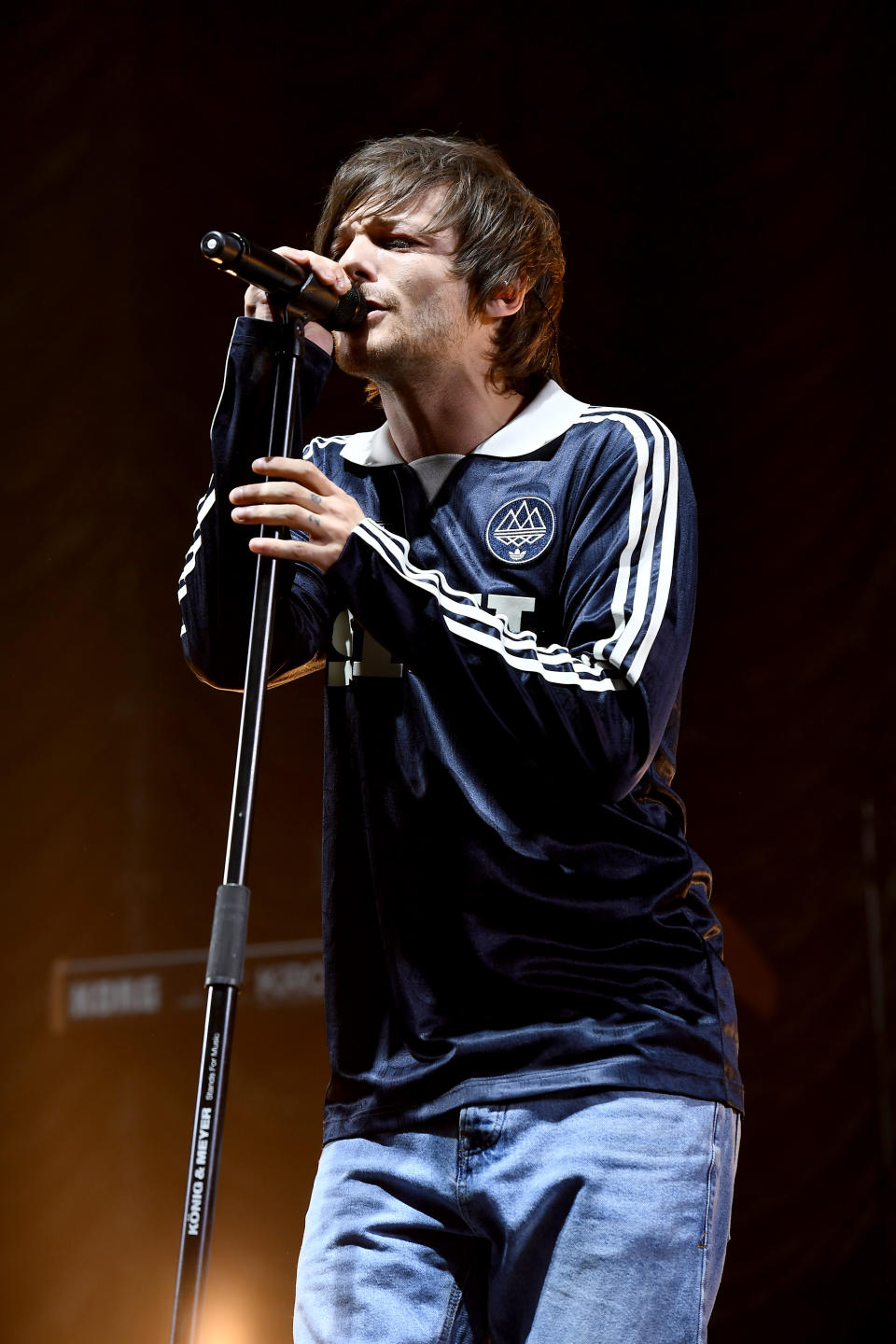 BIRMINGHAM, ENGLAND - MAY 04: Louis Tomlinson performs on stage during Free Radio Hits Live at Arena Birmingham on May 04, 2019 in Birmingham, England. (Photo by Jeff Spicer/Getty Images)