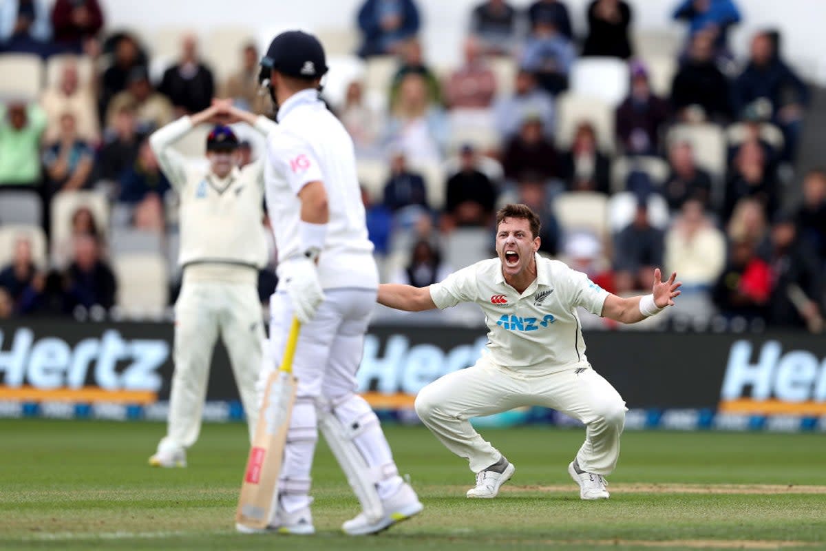 Matt Henry of New Zealand appeals during day one of the Second Test (Getty Images)