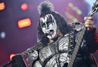 Gene Simmons of KISS performs during the final night of the "Kiss Farewell Tour" on Saturday, Dec. 2, 2023, at Madison Square Garden in New York. (Photo by Evan Agostini/Invision/AP)