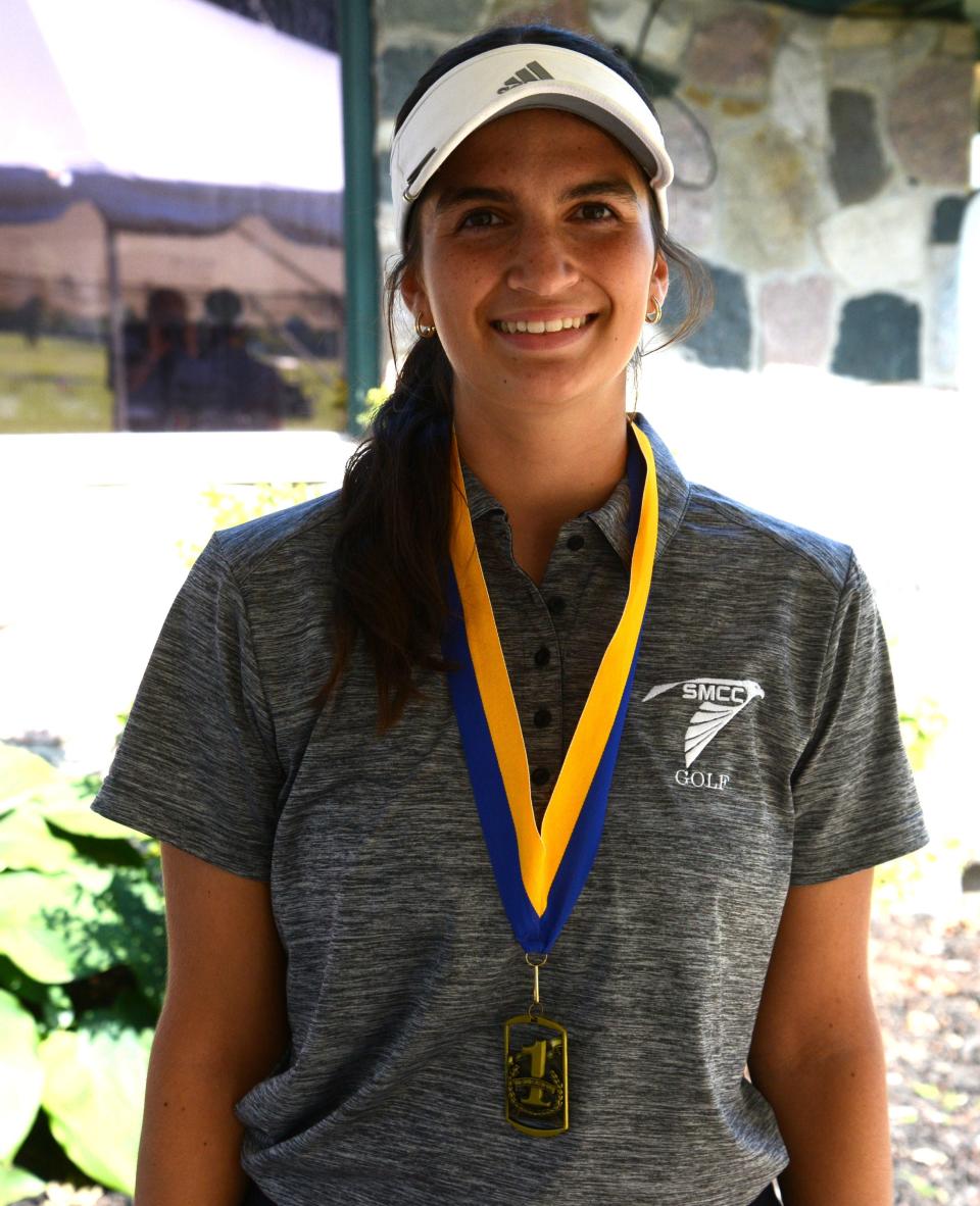 St. Mary Catholic Central senior Ana Cuccia tied her close friend Sophie Bucki of Airport for medalist honors in the Monroe County Girls Golf Championships Thursday.