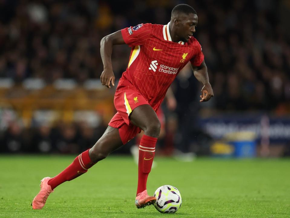 Ibrahima Konate in action for Liverpool (Photo by Michael Steele/Getty Images)