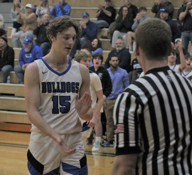 Inland Lakes senior boys basketball player Sam Schoonmaker (15) is one of five nominees for the Daily Tribune's Athlete of the Week for Feb. 26-March 1.
