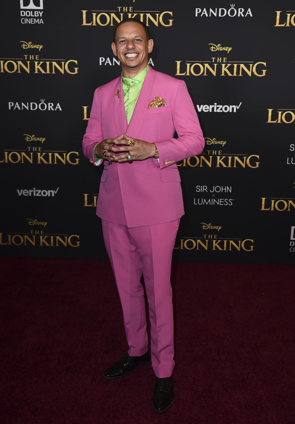 FILE - Eric Andre arrives at the world premiere of "The Lion King" in Los Angeles on July 9, 2019. Andre told his 700,000-plus Twitter followers, Wednesday, April 21, 2021, that he believed he had been racially profiled when officers pulled him aside in a terminal at Hartsfield-Jackson Atlanta International Airport and asked to search him for drugs. He says he was the only person of color in line to board at the time. The Clayton County Police Department denies any wrongdoing. (Photo by Jordan Strauss/Invision/AP, File)