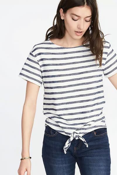 9) Relaxed Tie-Front Top for Women