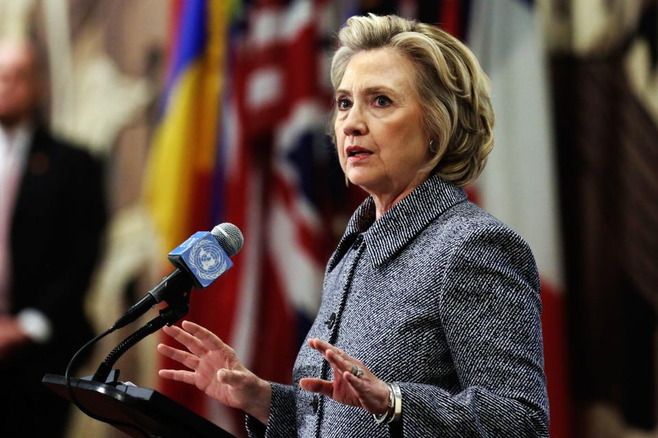 Hillary Clinton answers questions at a news conference in New York on March 10, 2015. She conceded that she should have used a government email to conduct business as secretary of State, saying her decision was simply a matter of "convenience."