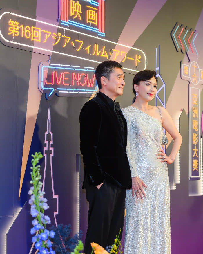 Tony's wife Carina Lau seemed unperturbed by the rumour