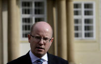 Czech Prime Minister Bohuslav Sobotka speaks to journalists at Prague Castle in Prague, Czech Republic May 4, 2017. REUTERS/David W Cerny