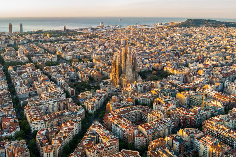 Barcelona's Grid pattern truly comes to life when viewed from above.