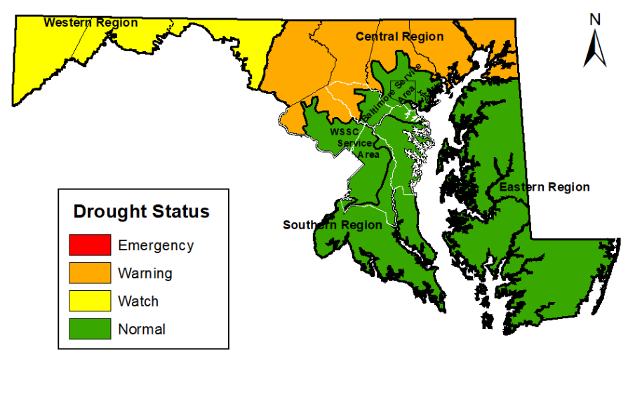 While Western Maryland remains under a drought watch, parts of the state are now under a drought warning, the Maryland Department of the Environment announced Wednesday. Officials encourage public water systems, residents and businesses to voluntarily limit water use.