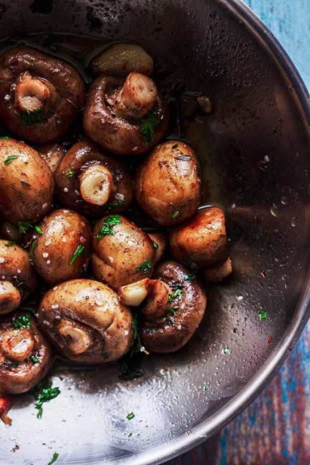 <p><a href="https://www.sweetteaandthyme.com/garlic-butter-mushrooms-10-minutes/" rel="nofollow noopener" target="_blank" data-ylk="slk:Sweet Tea + Thyme;elm:context_link;itc:0;sec:content-canvas" class="link ">Sweet Tea + Thyme</a></p><p>Sauteed garlic butter mushrooms are a favorite side dish at many restaurants and steakhouses and a staple at my house! Perfect for weeknight dinners and special enough to serve on any holiday table, the herb garlic butter sauce on these mushrooms will make you want to serve this dish with everything!</p><p><strong>Get the recipe: <a href="https://www.sweetteaandthyme.com/garlic-butter-mushrooms-10-minutes/" rel="nofollow noopener" target="_blank" data-ylk="slk:Garlic Butter Mushrooms;elm:context_link;itc:0;sec:content-canvas" class="link ">Garlic Butter Mushrooms</a></strong></p>