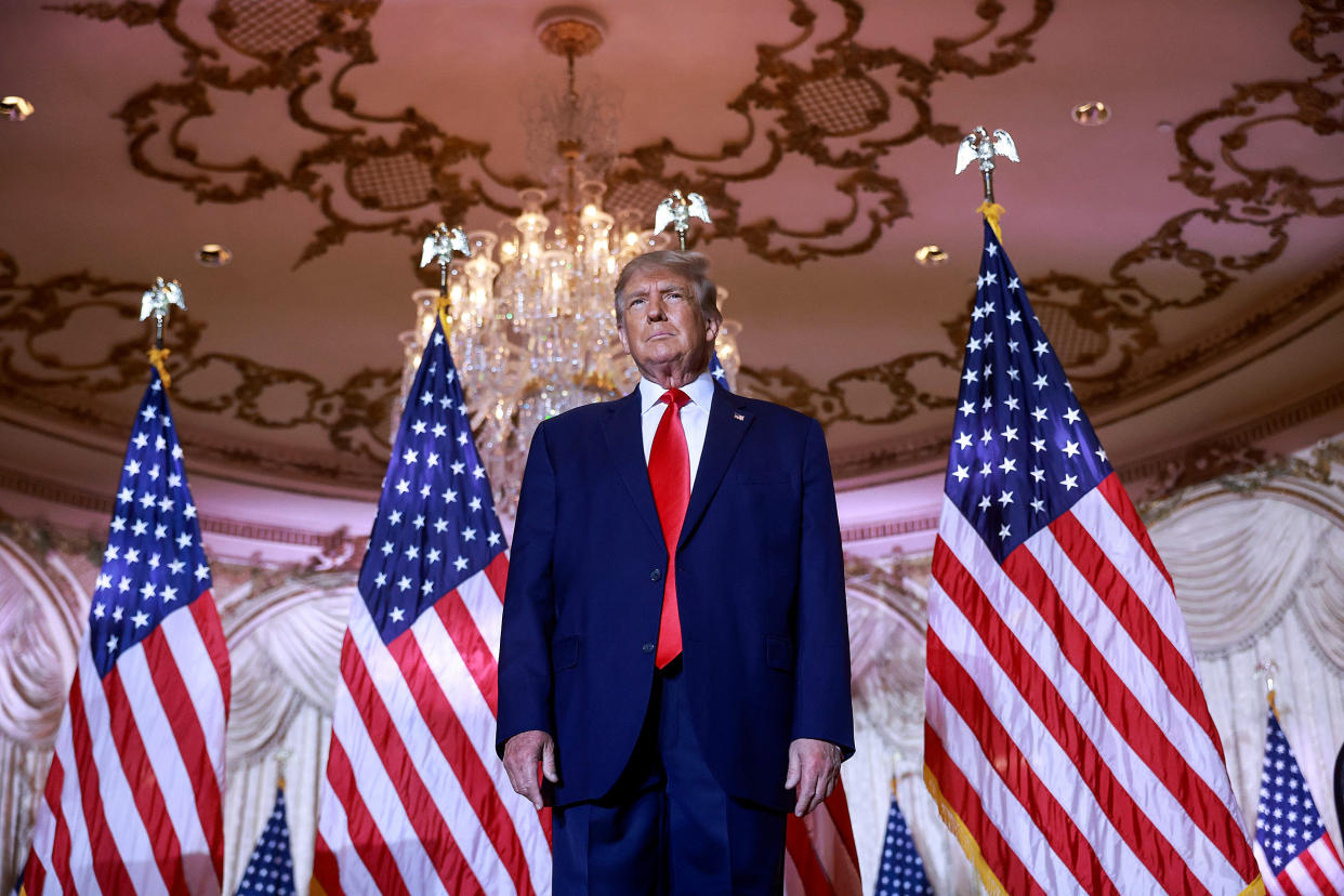 Former President Donald Trump at his Mar-a-Lago home on Nov. 15, 2022, in Palm Beach, Fla. (Joe Raedle / Getty Images file)
