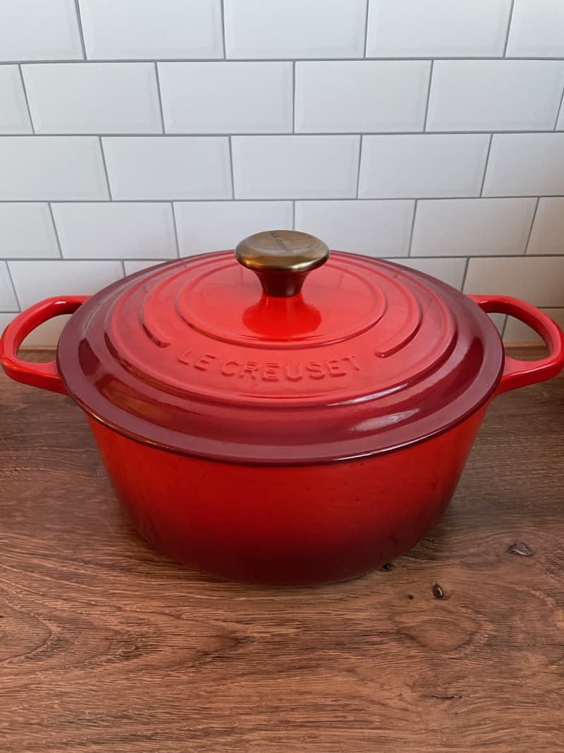 red Le Creuset Dutch oven