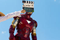 Robert Downey Jr. on the set of Marvel's "The Avengers" - 2012