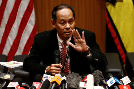 Malaysian Anti-Corruption Commission (MACC) Chief Commissioner Mohd Shukri Abdull speaks during a news conference in Putrajaya, Malaysia May 22, 2018. REUTERS/Lai Seng Sin