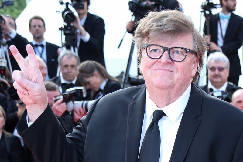 Michael Moore arrives on the red carpet at the closing ceremony before the screening of the film "The Specials" at the 72nd annual Cannes International Film Festival in France on May 25, 2019. The filmmaker turns 70 on April 23. File Photo by David Silpa/UPI