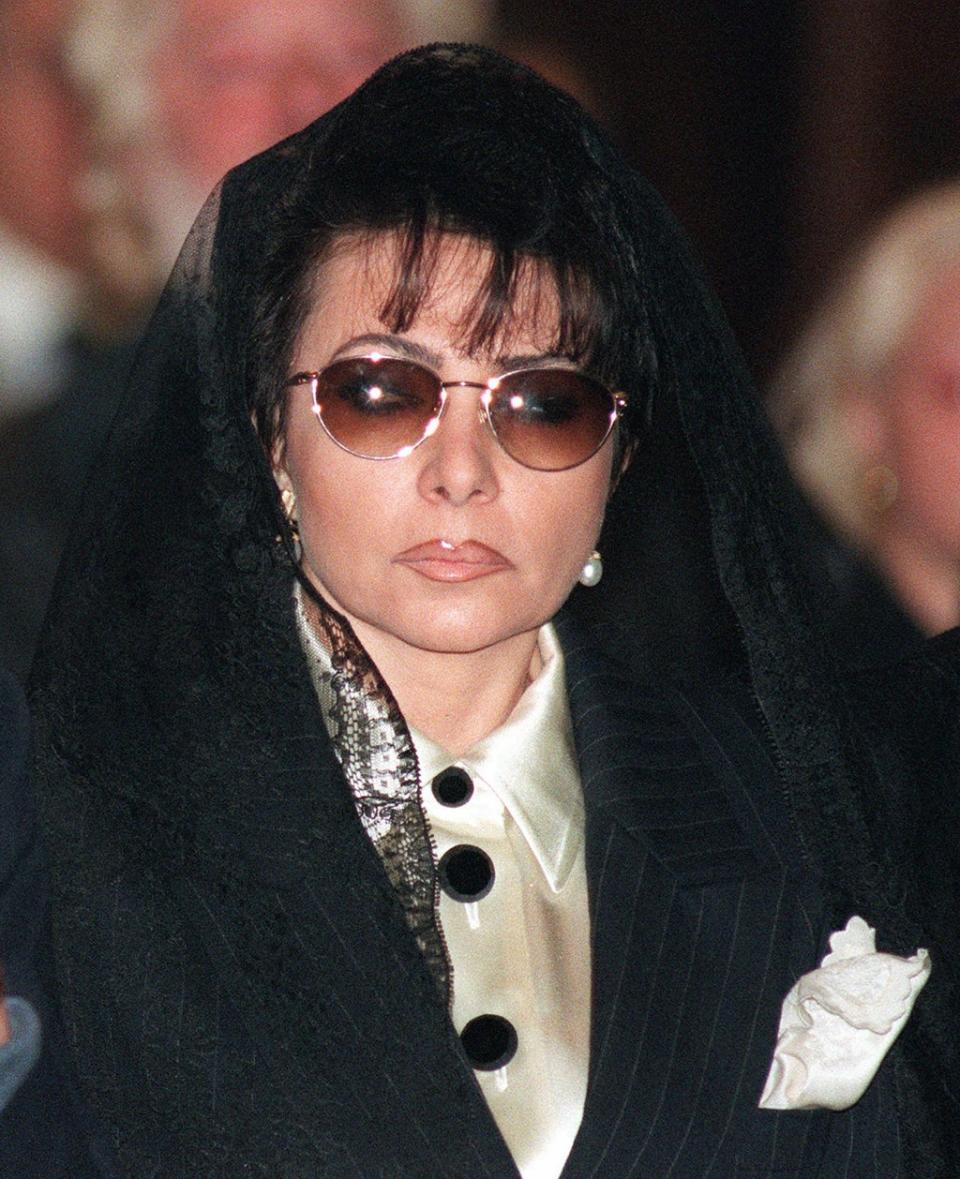 Reggiani pictured at her ex-husband’s funeral in 1993 (AP)