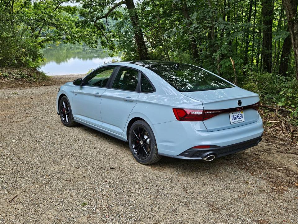 2025 vw jetta gli parked along waterfront