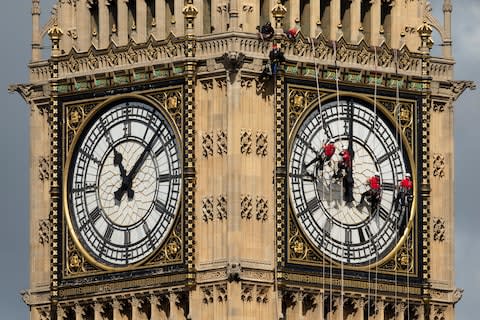 cleaning big ben - Credit: Getty