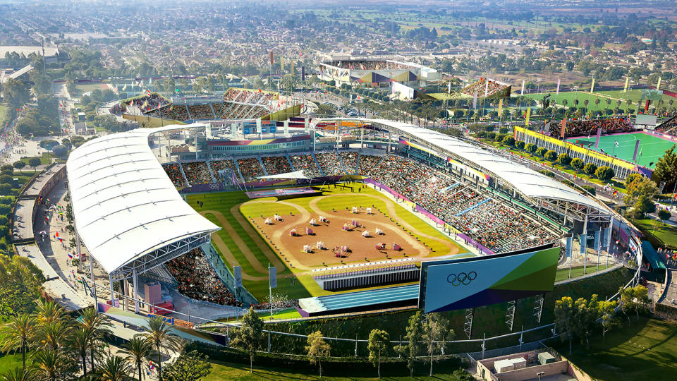 <p>Modern Pentathlon is shown in this South Bay StubHub Stadium rendering. (Photo: Courtesy LA 2024) </p>