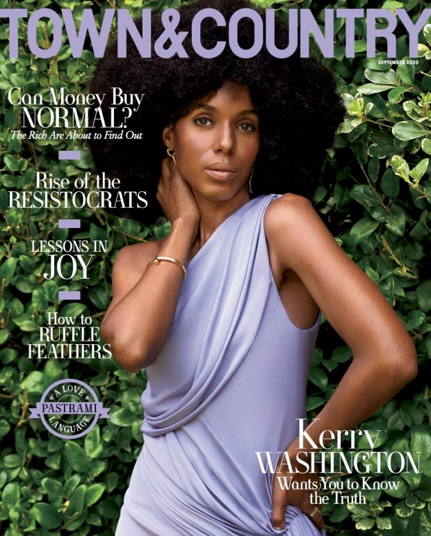 Kerry Washington in Cushnie on the September cover of "Town & Country."