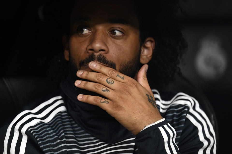 Marcelo plus souvent sur le banc que sur le terrain ces derniers mois (photo AFP)
