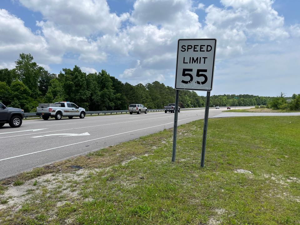 A 55 mph speed zone is pictured. Connor Cato says he got slapped with a $1.4 million speeding ticket in Georgia for going 90 mph in a 55 mph zone.