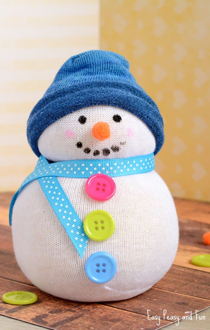 No-Sew Sock Snowman